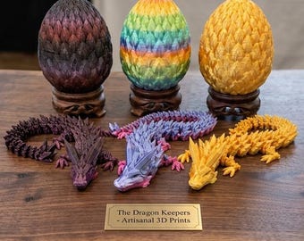 Articulated Crystal Dragon & Egg - Ideal for Fantasy Lovers