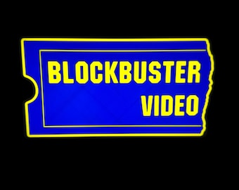 Retro Blockbuster Video Sign – Movie Rental Store Decor for Home or Office