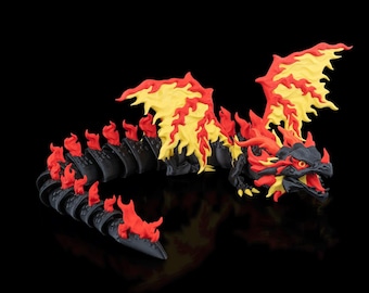 Scorchwing Tyrant Flexi Dragon Figurine – 17 inch Sensory Fidget Desk Toy, Fantasy Collectible Gift