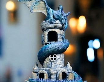 Guardian of The Tower Dragon Dice Tower 3D Printed