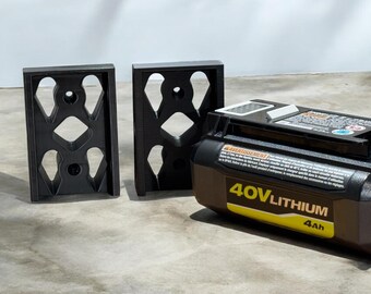 Paquete de 2 soportes de pared para baterías Ryobi de 40 V: almacenamiento seguro para baterías de litio de 40 V