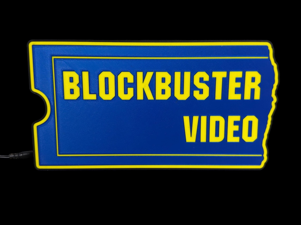 Retro Blockbuster Video Sign – Movie Rental Store Decor for Home or ...