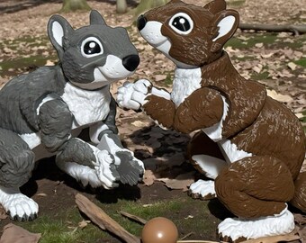 Knikspeeltje eekhoorn: beweegbare dierenfiguur