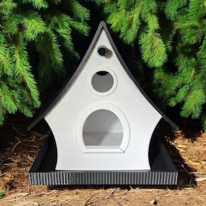 Modern Minimalist Bird House  Durable Outdoor Design for Garden or Yard
