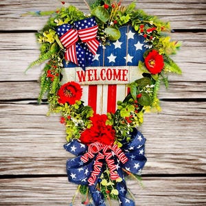 Patriottische hartkrans: Amerikaans woondecoratie, 4 juli