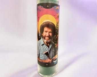 Bob Ross Celebrity Prayer Candle
