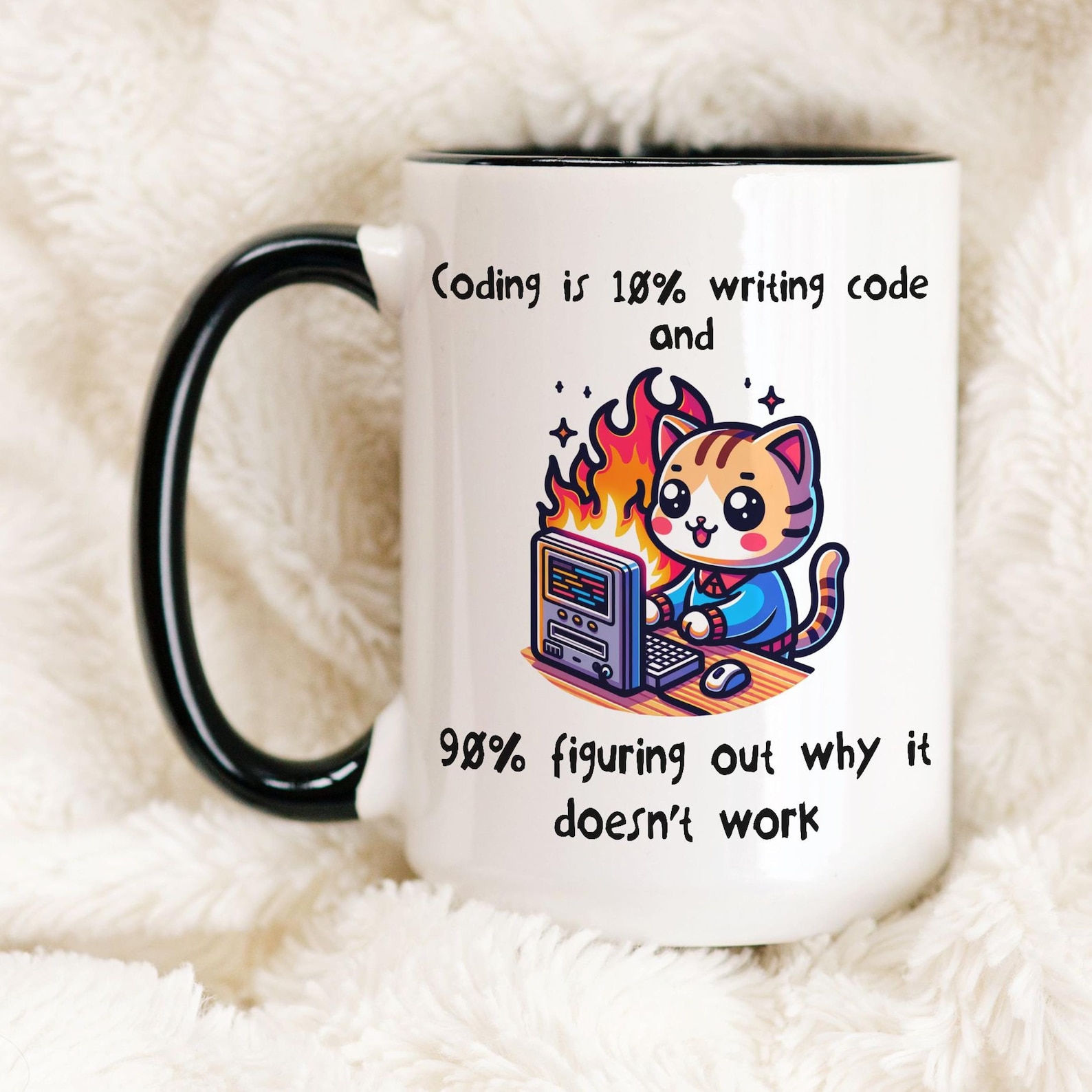 Programmer Cat, Computer Coffee Mug, Software Engineer Funny Gift ...