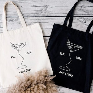 Extra Dirty Martini Tote Bag, Cocktail Bags for a Beach Trip, Bachelorette Favors, Bikinis and Martinis, Dirty Martini Lover, Filthy Dirty