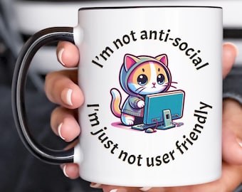 Programmer Cat, Computer Coffee Mug, Software Engineer Funny Gift, Coding Mug, Programming Code, Computer Joke, Programmer Gift, Coding Gift