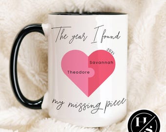 My Missing Piece Custom Valentines Day, Significant Other Gift, Valentines Keepsake, Romantic Gift Him, Couple Puzzle, Mug Gift for Partner