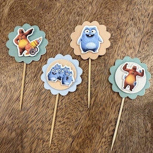 Grizzy and the Lemmings Cupcake Toppers: Handmade Party Decorations