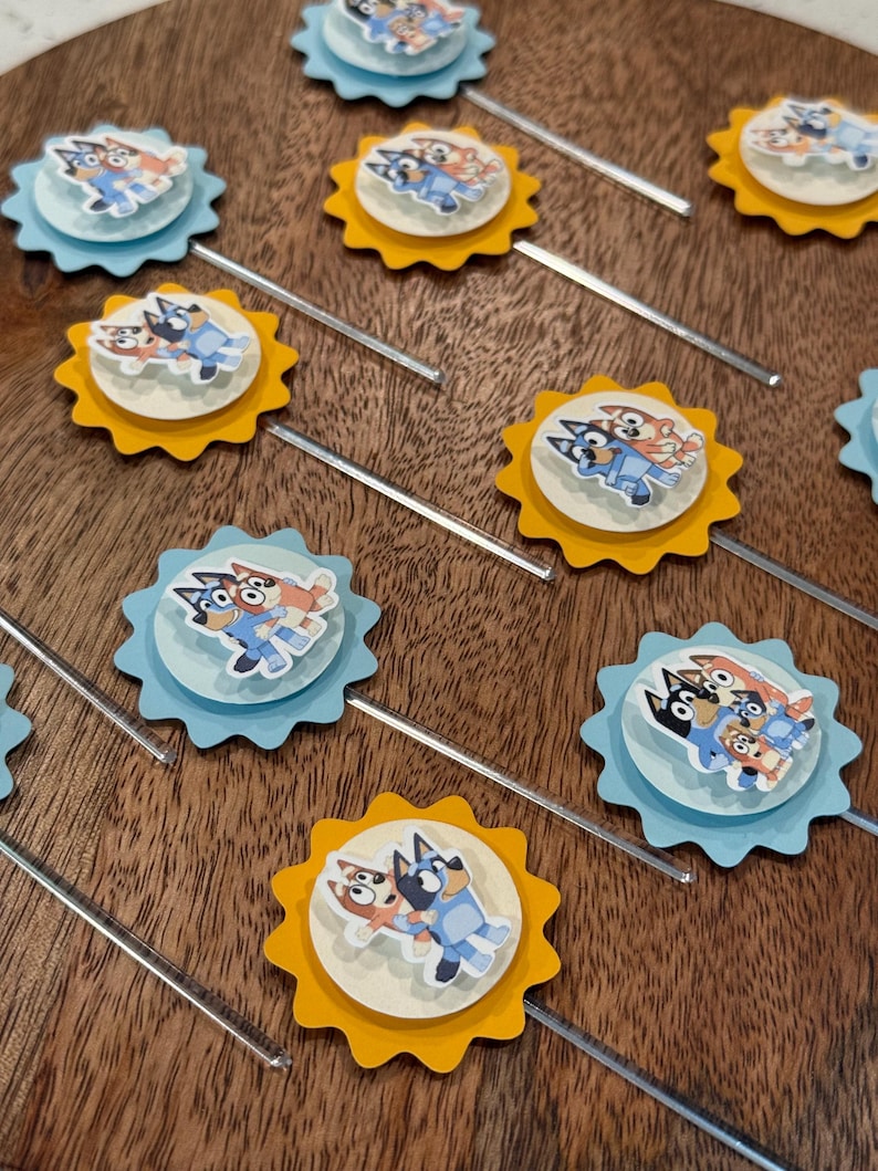 Bluey Handmade Cupcake Toppers, Kids Birthday Party Decorations - Etsy