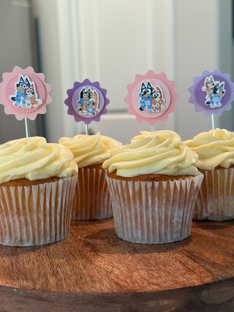 Bluey Handmade Cupcake Toppers, Kids Birthday Party Decorations - Etsy