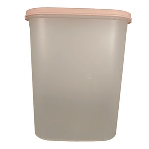 Vtg. Tupperware Oval Plastic Storage Container W Pink Lid 7 1/4 Cup Capacity