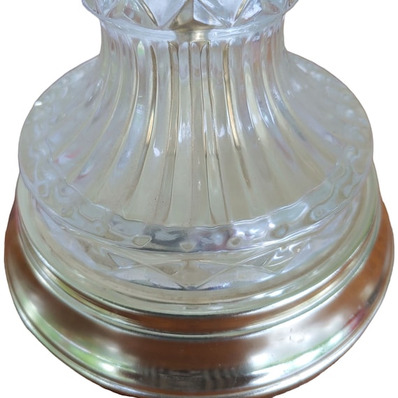 Vintage Leviton Cut Glass Crystal Table Lamp Parlor Mid 20th