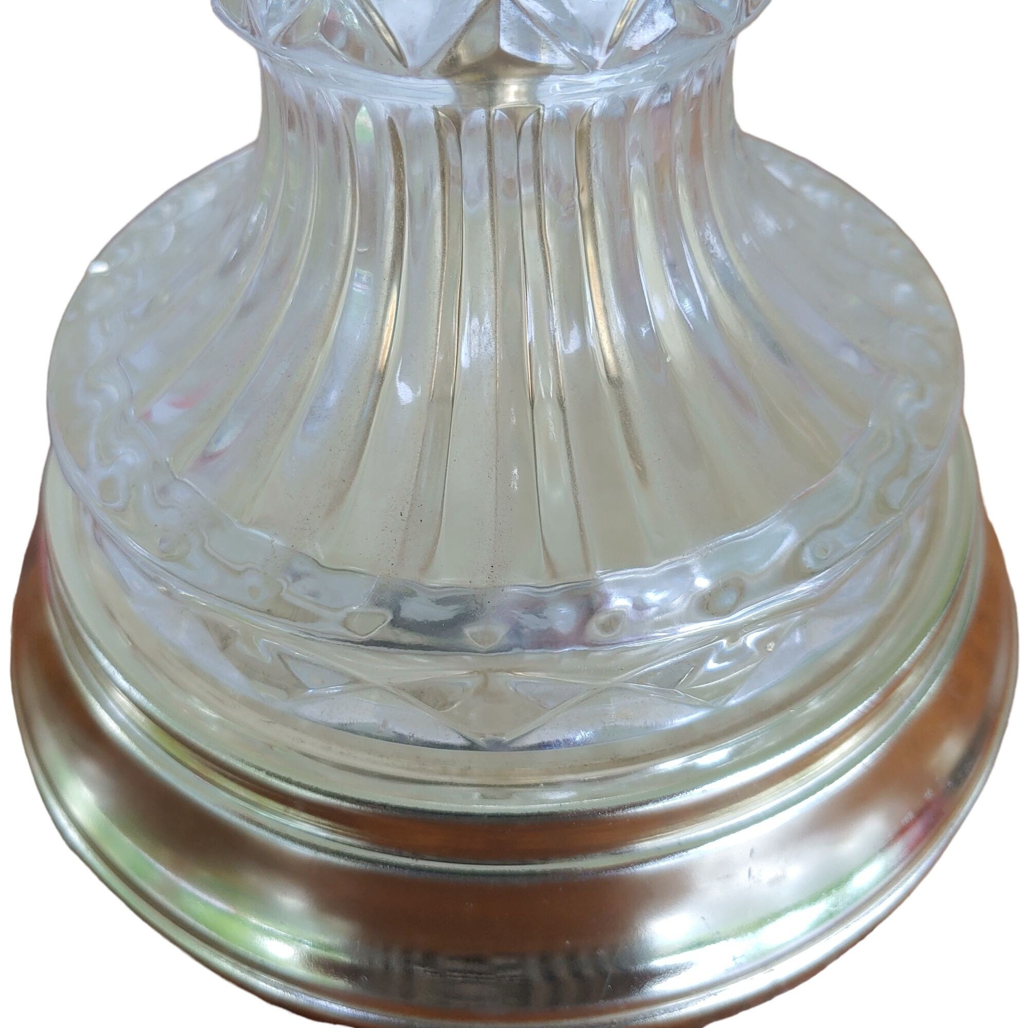 USA LEVITON レビトン社製 アンティーク クリスタルカットグラス Vintage Leviton Cut Glass Crystal Table Lamp Parlor Mid 20th