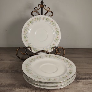 Johann Haviland Bavaria Germany Saucer Plates Floral Pattern Set Of 4 Vintage Fine China