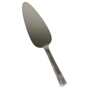 Vintage Cake Server Stainless With Silver-Plated Ornate Floral Design Handle 10&quot;