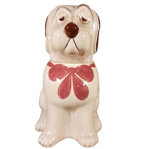 Vintage Holiday Designs USA Dog With Bow  Cookie Jar Rare Hard To Find