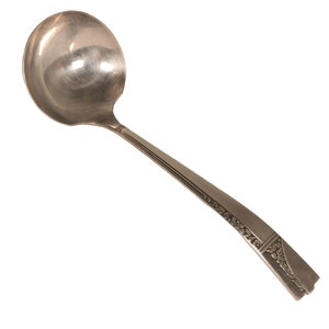 Vintage Nobility 1937 Silver Plated Floral Pattern Gravy Soup Ladle 7&quot; Long