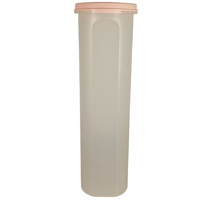 Vintage Tupperware Tall Oval Container With Peach Lid Plastic Storage ...