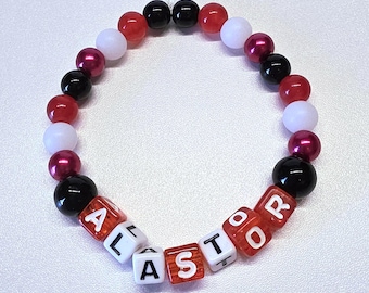Alastor Beaded Stretch Bracelet Hazbin Hotel Inspired