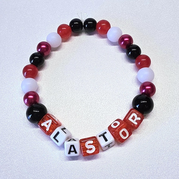 Alastor Beaded Stretch Bracelet Hazbin Hotel Inspired - Etsy