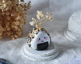 Mini Vase Onigiri en Argile Fait Main | Desk friend | Décoration Kawaii