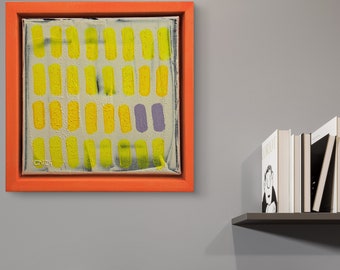 Original Gemälde, 'Fries I' -  Acryl auf Leinwand, Strukturpaste, 24 x 24 cm, inkl. Schattenfugenrahmen, Kunst, abstrakt, Unikat, modern