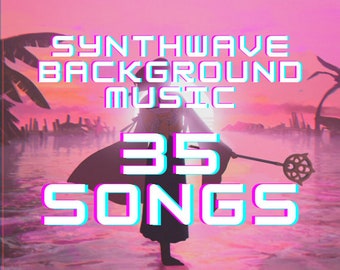 Twitch Music Streamer LOOPABLE Synthwave Music, 35 Tracks, Mood Sounds, background Music BGM For streamers and Vtubers, Youtube music