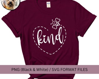 Be Kind Bee PNG: Inspirational Sublimation Design (Digital Download)