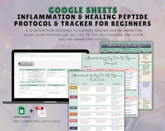 Protocollo peptidico e tracker delle iniezioni: piano di guarigione dell'infiammazione (strumento Fogli Google)