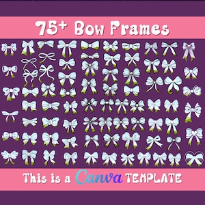 Coquette Bow Canva Frames: Drag & Drop Template (78+ Designs)