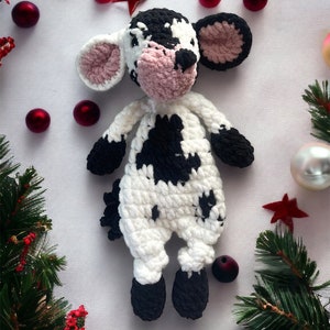 Made to order | Custom Cow Lovey | Crochet Cow | Snuggler | Personalized