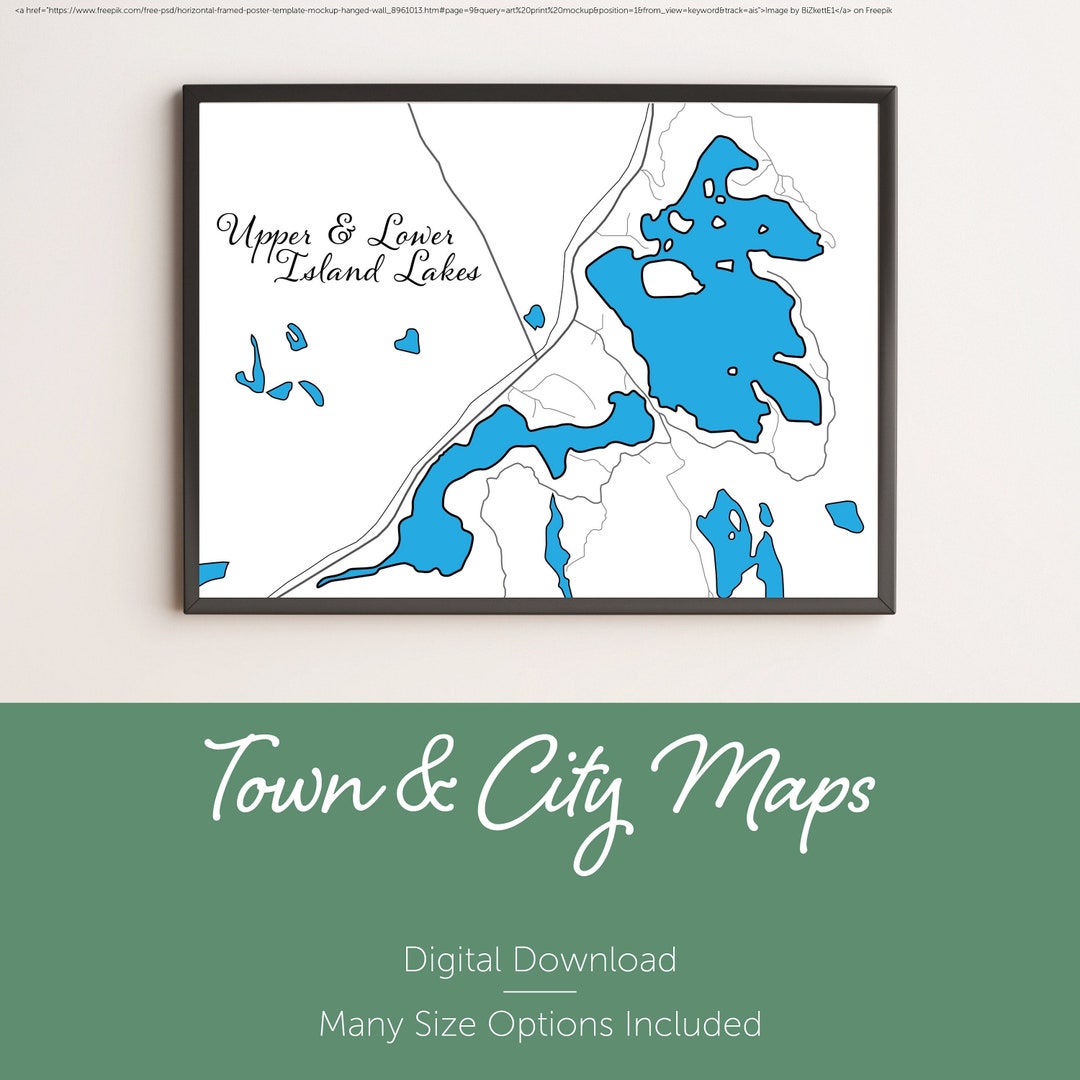 Upper and Lower Island Lakes Heyden Ontario Canada City Map Etsy