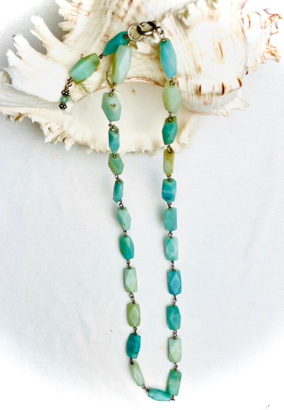 Turquoise and Sterling Silver Single Strand Neckla