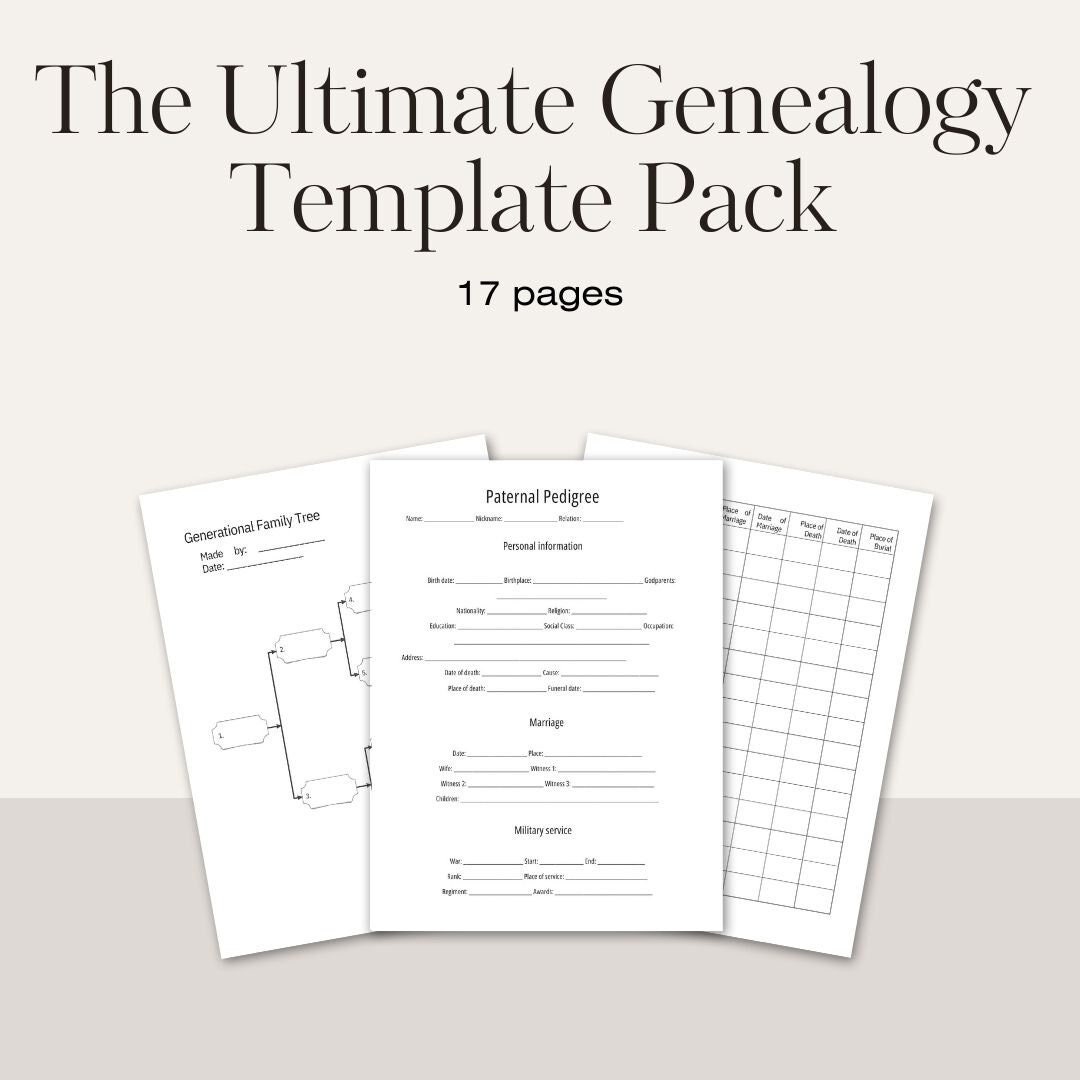 7 Generation Editable Family History Book Template Ancestry Book Genealogy  Organizer Worksheet Family Tree Notebook Ancestry Journal Tracker 