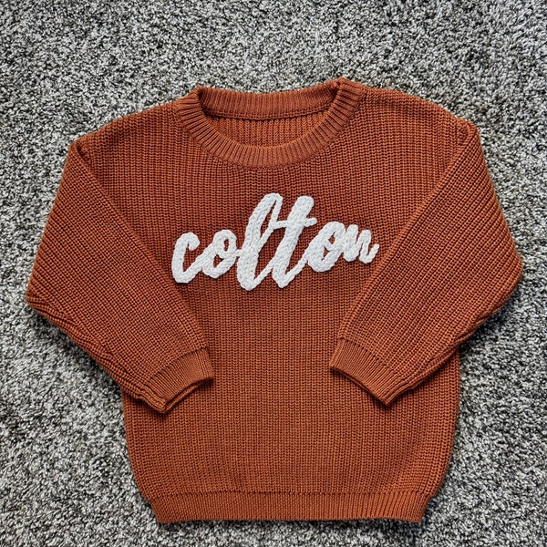Customized Name Chunky Knit Sweaters Infants/Toddlers