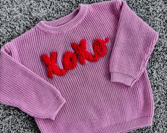 Customized Valentines Chunky Knit Sweaters