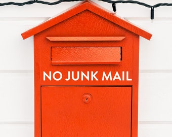 No Junk Mail Vinyl Decal, Weatherproof Postbox Sticker