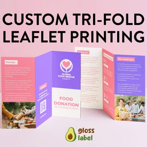Custom Tri-Fold Leaflet Printing, DL C Fold Leaflet, Menu Printing, Personalised Brochures for Events, Menus, and Promotions