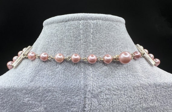 Vintage 1950s 4-strand faux pearl necklace/choker… - image 5