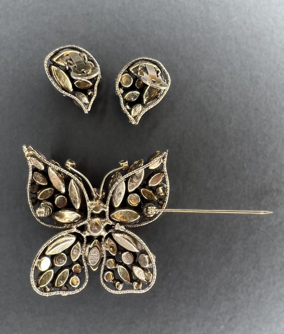 REGENCY Signed Vintage 1950s Butterfly Brooch And… - image 5