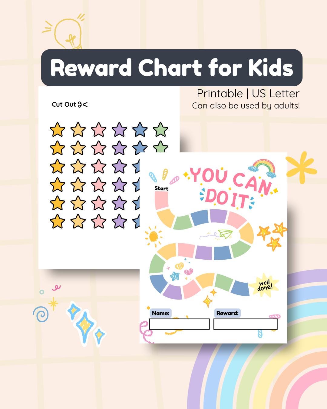 Kids Reward Chart Printable, ADHD Autism Routine Tracker for Toddlers ...