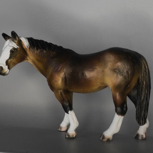 schleich horse repaint - bay quarter horse mare