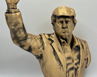 3D Printed Donald Trump Statue: Bronze or Gold Finish