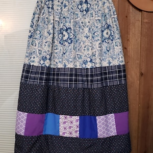 DISEÑOS DE ROSAS GRATIS Falda larga de patchwork hippie boho reciclada