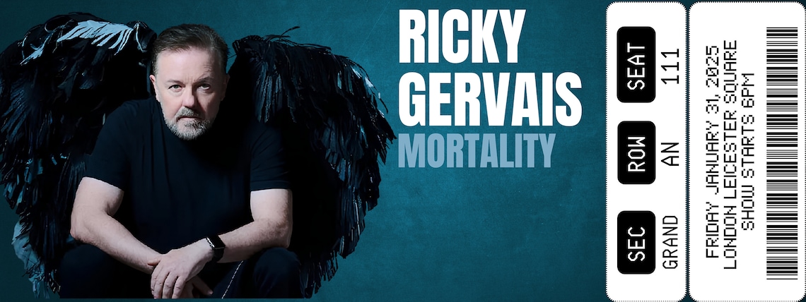 Printable Ricky Gervais Comedy Show Tickets Personalized Gift Reveal