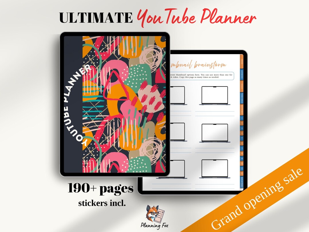 Youtube Planner Digital, Strategy Planner, Youtube Content Creation ...
