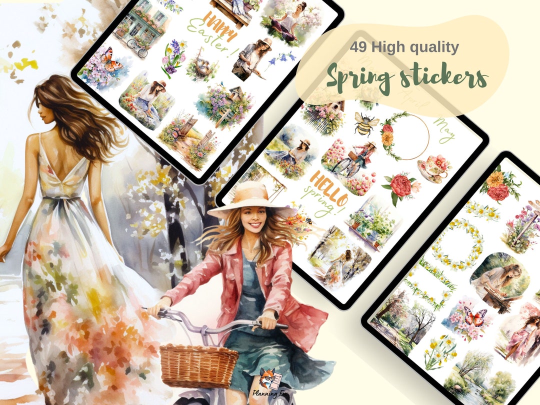 Spring Season Sticker Spring Season Sticker Set, May Digital Stickers Goodnote Sticker Book ...